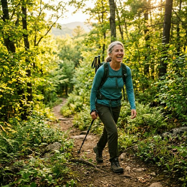 Person outdoors hiking, fully active and healthy &mdash; the after lifestyle